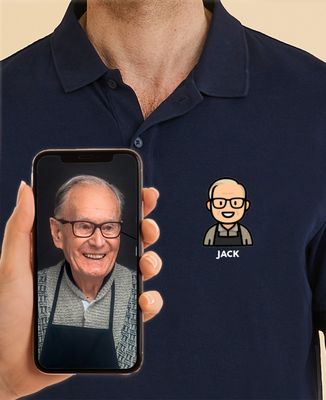 Men's polo shirt Monsieur TSHIRT action figure from your photo