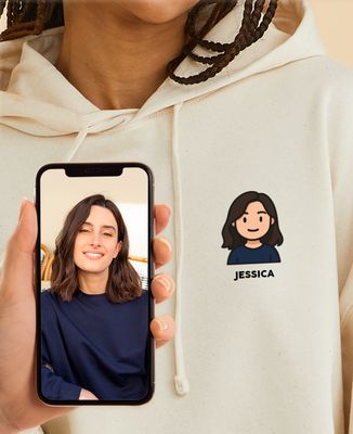 Women's Hoodie Monsieur TSHIRT action figure from your photo
