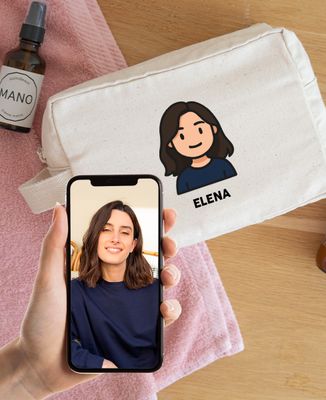 Borsa da toilette Monsieur TSHIRT action figure dalla tua foto