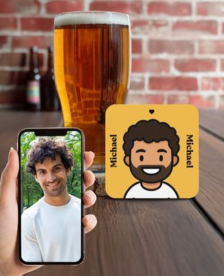 Coasters Monsieur TSHIRT action figure from your photo - Aperitif