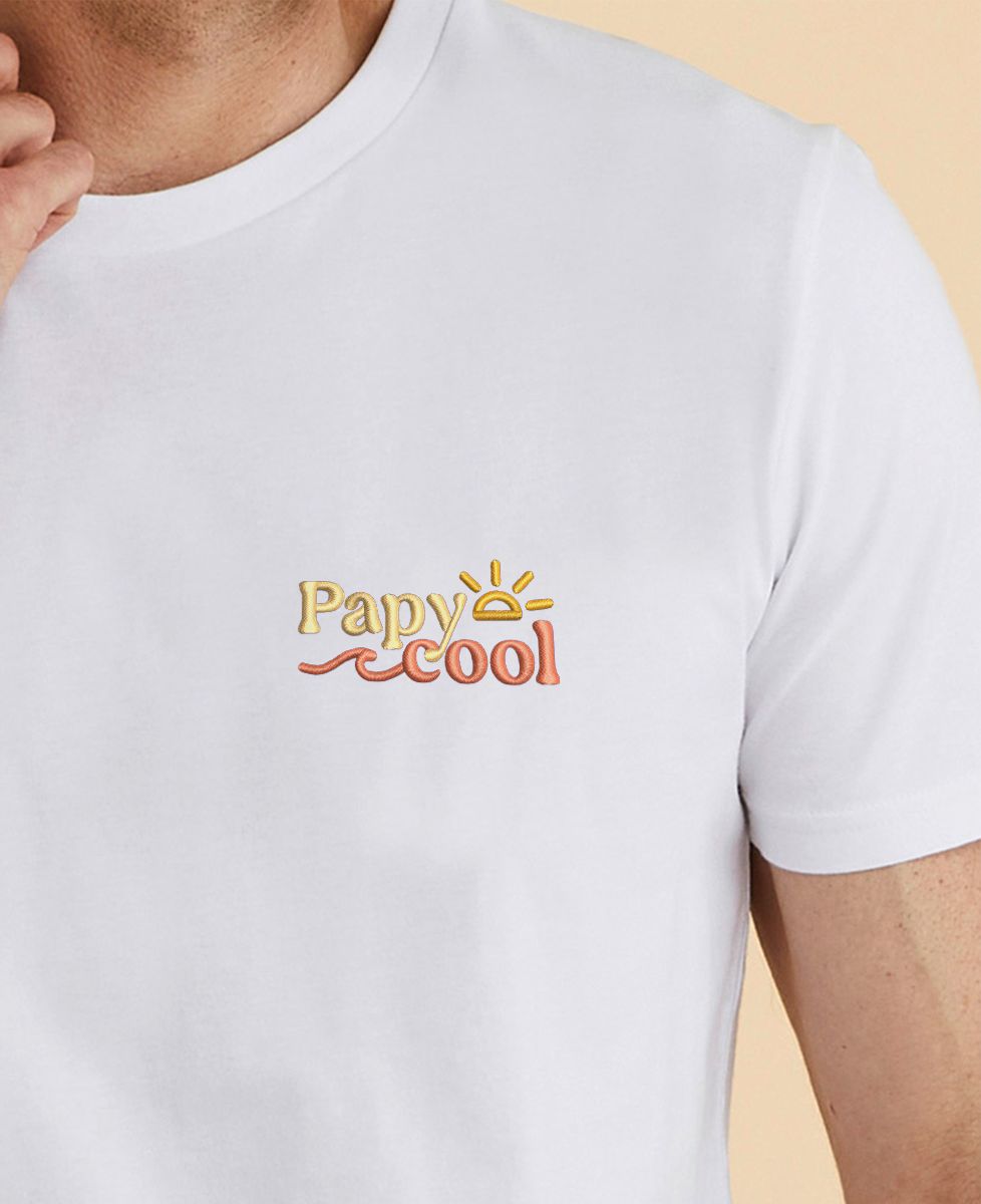 T-shirt homme Papy cool Summer brodé - Cadeaux Papy
