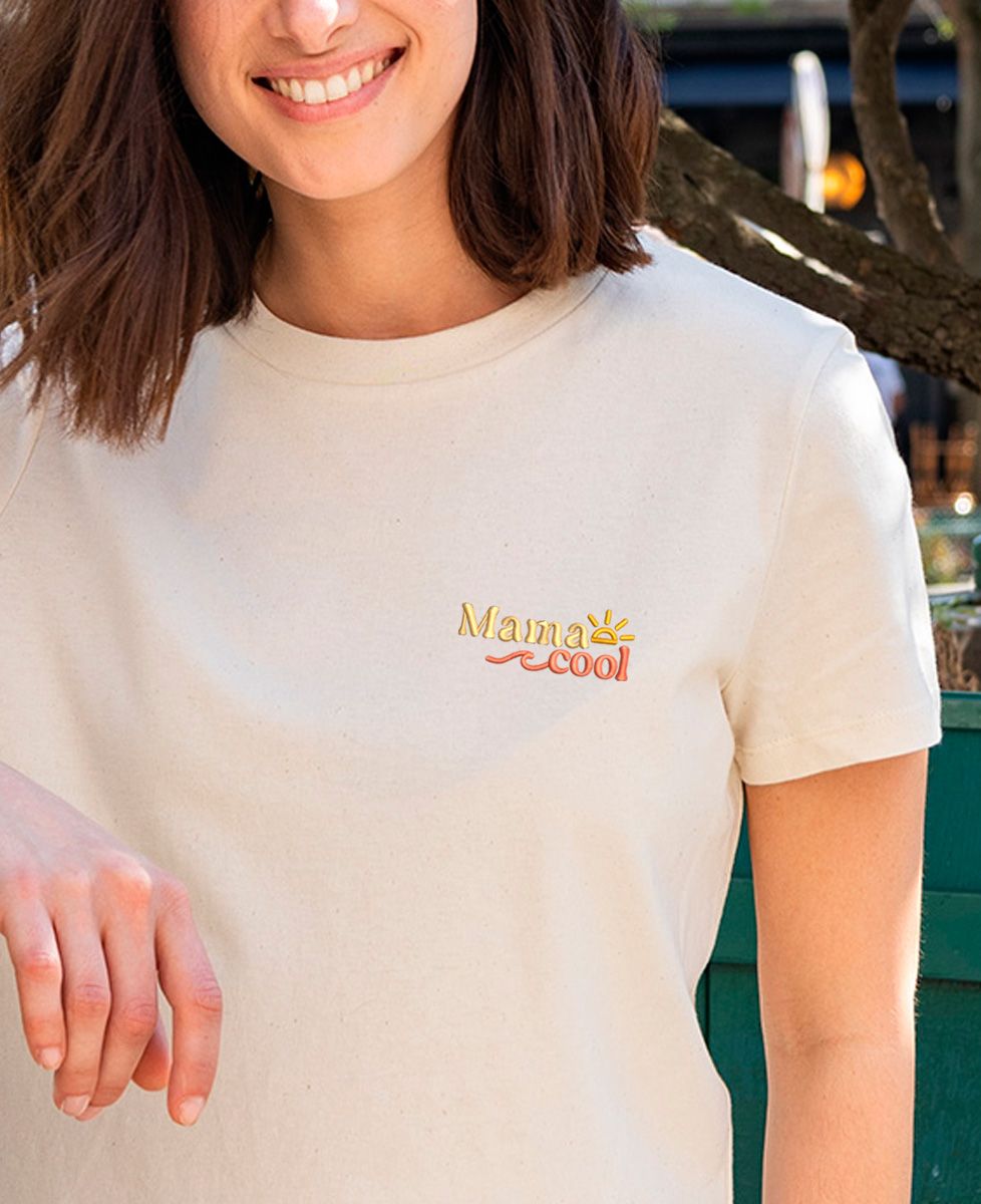 T-shirt femme Mama cool Summer brodé - Cadeaux Maman
