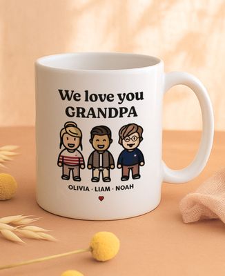 Mug We love you Grandpa and personalized figurines - Papy's gift