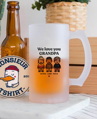 Beer mug We love you Grandpa and personalized figurines - Aperitif, Papy's gift