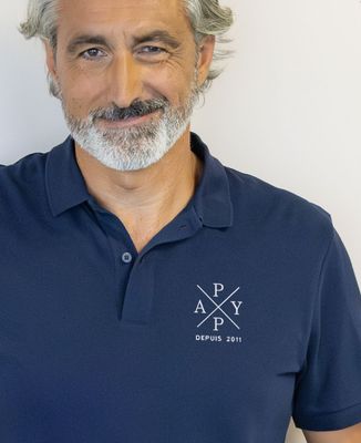 Polo homme Papy depuis date brodé personnalisé - Cadeaux Papy