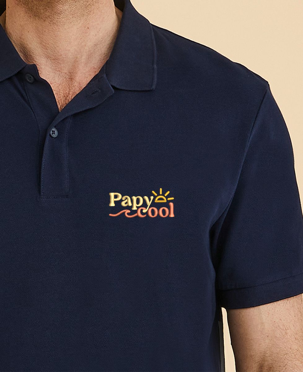Polo homme Papy cool Summer brodé - Cadeaux Papy
