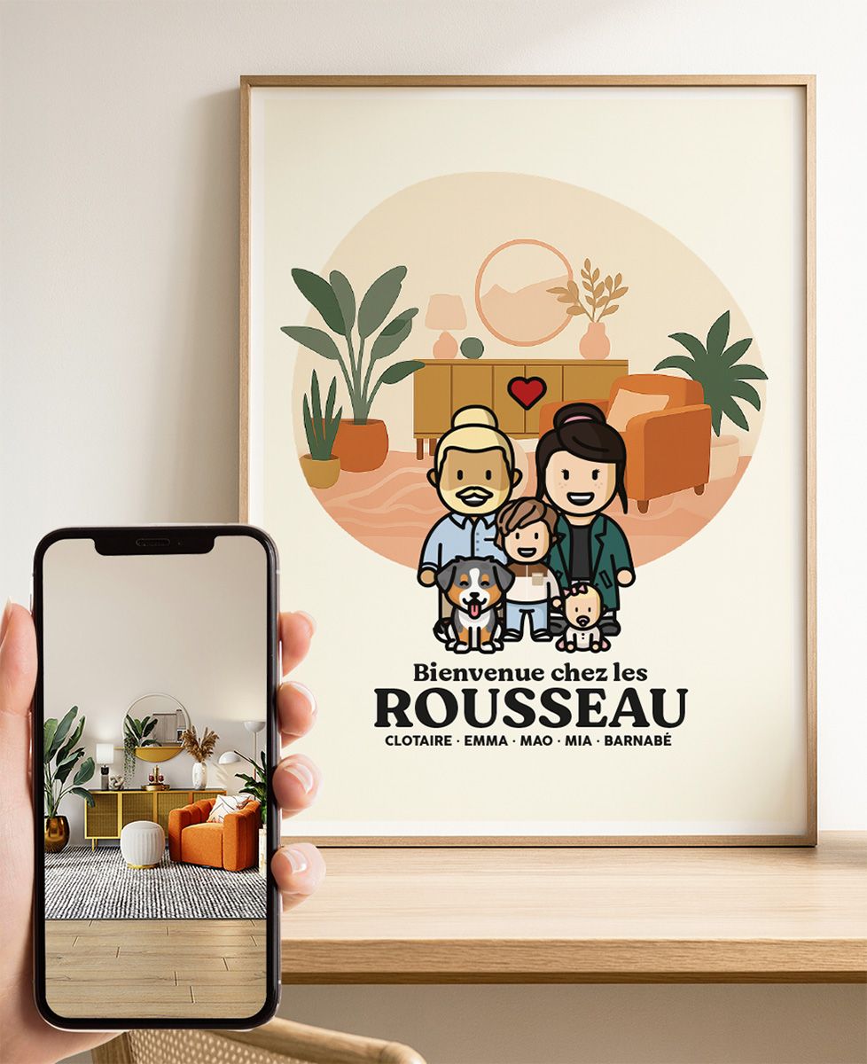 Affiche Famille et décor personnalisé depuis photo | Monsieur Tshirt