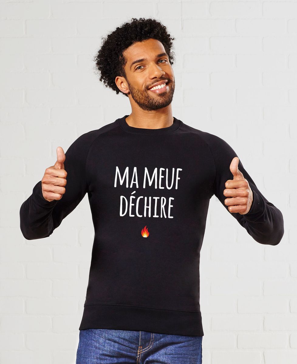 Sweatshirt homme Ma Meuf Déchire - Cadeaux Couple, Duo assortis