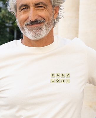 T-shirt homme Papy jeu de lettres à composer - Cadeaux Papy