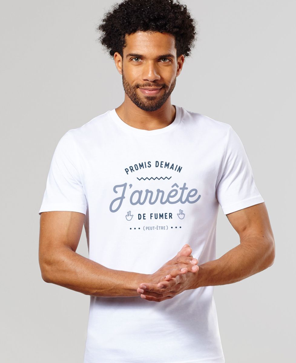 T-shirt homme Promis demain j'arrête de fumer - Apéro, Duo assortis