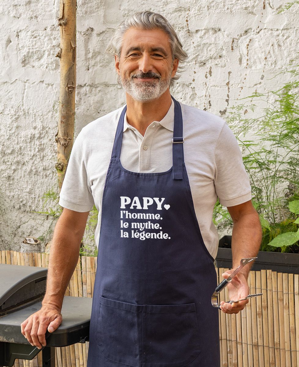 Tablier à poche Papy l'homme le mythe la légende - Cadeaux Papy