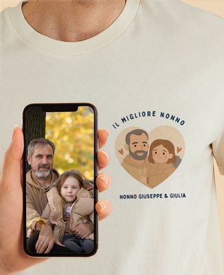T-shirt per lui Il miglior nonno personalizzato da una foto