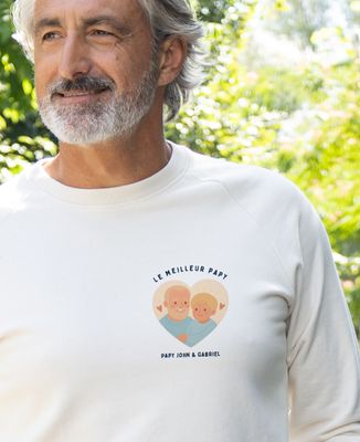 Sweatshirt homme Le meilleur papy personnalisé à partir d'une photo