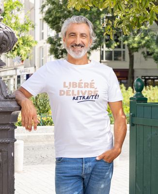 T-shirt homme Libéré, Délivré, Retraité - Cadeaux Papy, Cadeaux Mamie