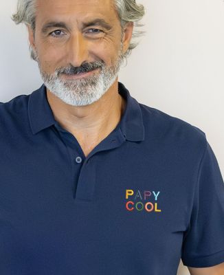 Polo homme Papy Cool multicolore (brodé) - Cadeaux Papy