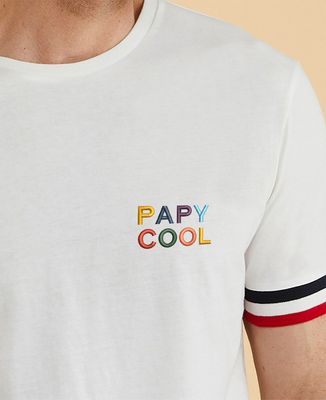T-shirt homme recyclé Filgood Papy Cool multicolore (brodé) - Cadeaux Papy