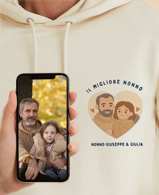 Hoodie per lui Il miglior nonno personalizzato da una foto