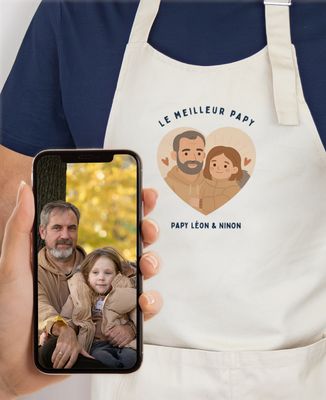 Tablier à poche Le meilleur papy personnalisé à partir d'une photo