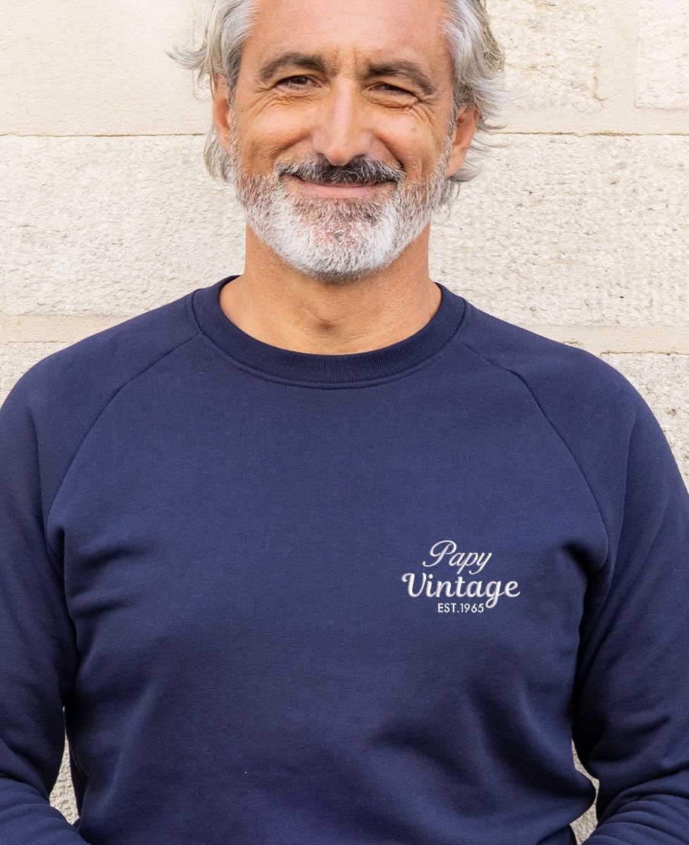 Sweatshirt Papy vintage depuis date personnalisée | Monsieur TSHIRT