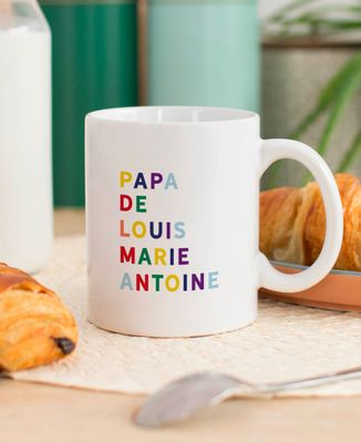 Papa / Maman de prénoms multicolore brodé