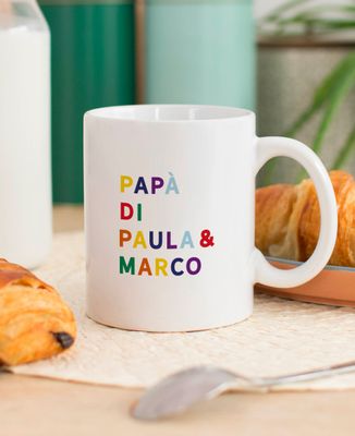 Mamma / papà con nomi ricamati multicolori