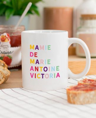 Mug Mamie de prénoms multicolore