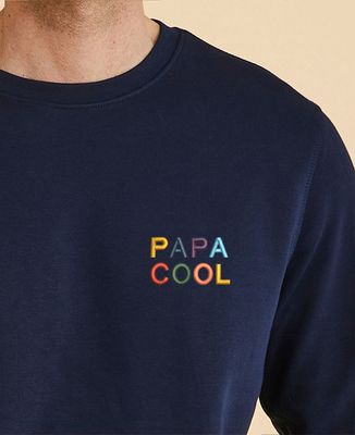 Sweatshirt homme Papa cool multicolore (brodé) - Cadeaux Papa