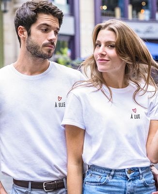 T Shirt Couple Famille Assorti Brode Personnalise