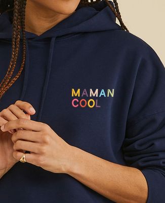 Hoodie femme Maman cool multicolore (brodé) - Cadeaux Maman