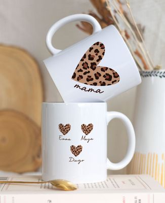 Mama Herz Leopard und ihre kleinen Herzen