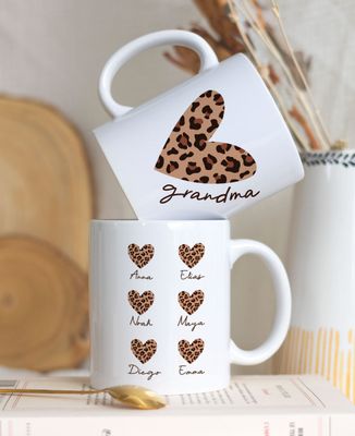 Mug Mamie coeur léopard and her little hearts