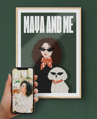 Poster My pet and me personalized from your photo - Animals