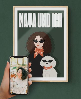 Poster Mein Tier und ich personalisiert von Ihrem Foto - Tiere