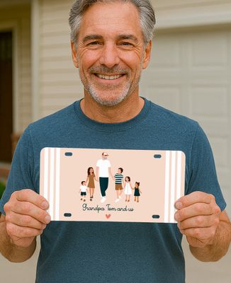 Decorative license plate Grandpa and us personalized