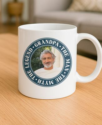 Mug Grandpa, the man, the myth, the legend and personalized photo - Papy's gift