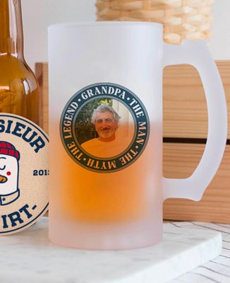 Beer mug Grandpa, the man, the myth, the legend and personalized photo - Aperitif, Papy's gift
