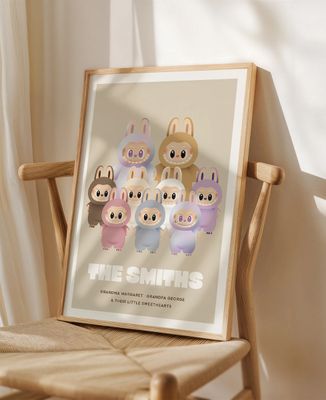 Poster Personalized plush family