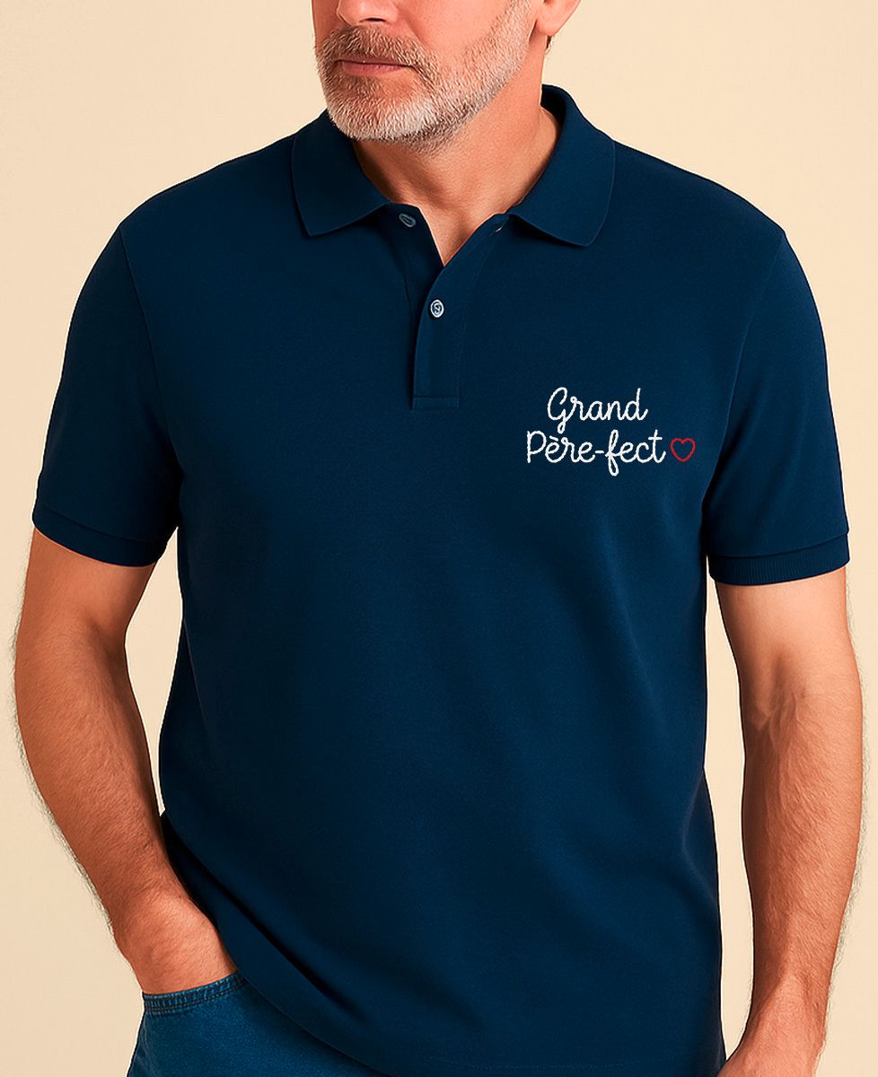 Polo homme Grand père-fect (brodé) - Cadeaux Papy