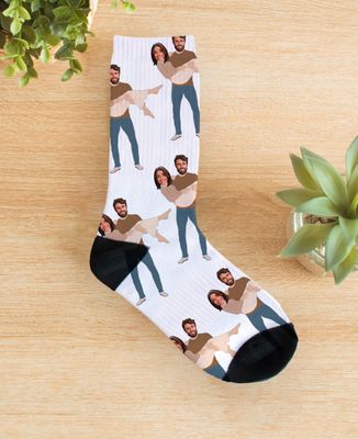 Unisex socks Couple in arms and personalized face
