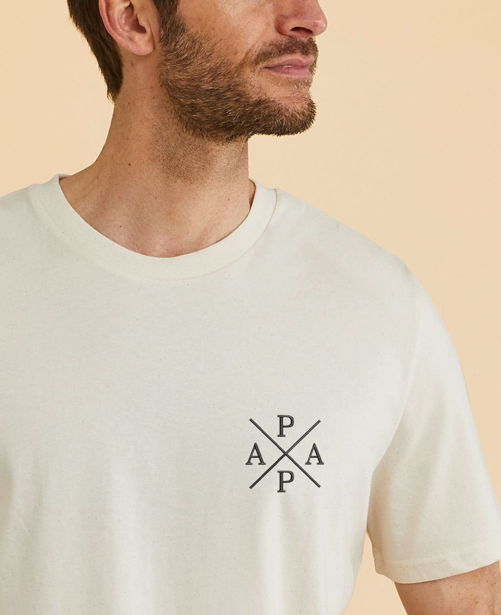 T-shirt homme PAPA brodé - Cadeaux Papa