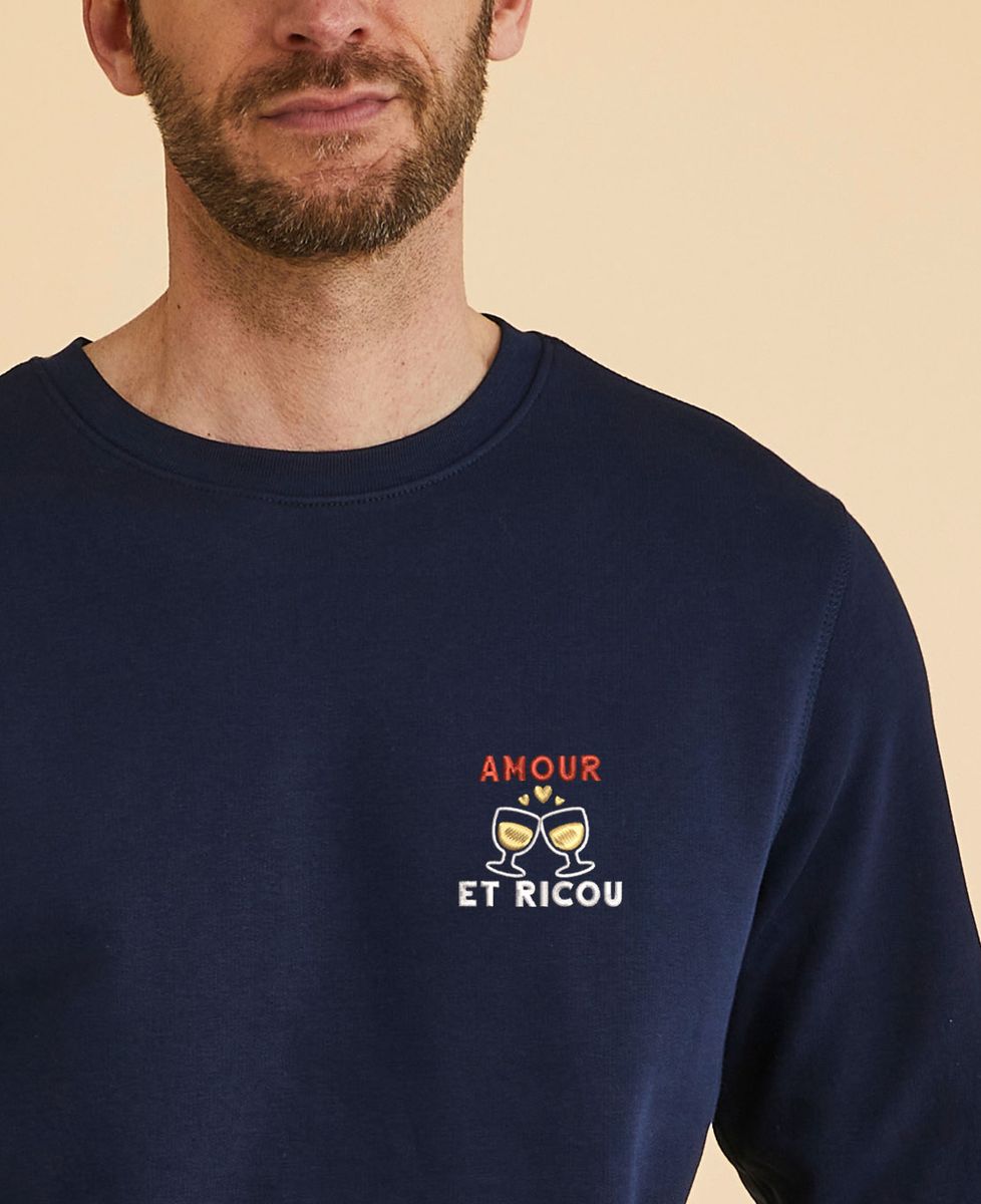 Sweatshirt homme Amour et ricou (brodé) - Apéro
