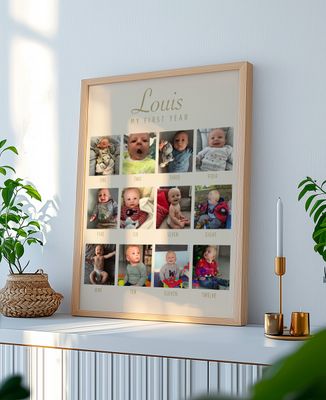 Poster 12 months of personalized first names and photos