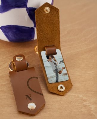 Key ring Left half-heart and 2 personalized photos - Couple gifts