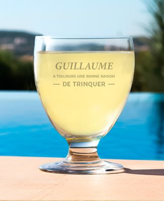 Verre à pastis Prénom a toujours une bonne raison de trinquer - Apéro