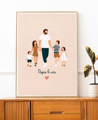 Poster Papa und wir personalisiert - Papa-Geschenke