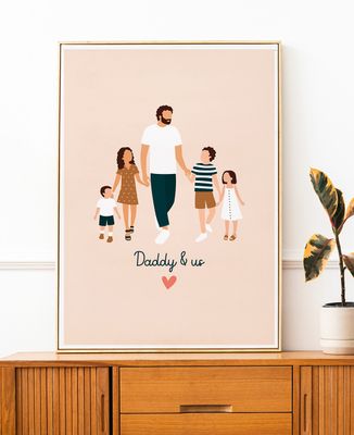 Poster Dad and us personalized - Gifts for Dad