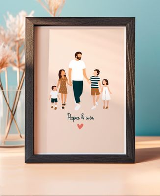 Fotorahmen Papa und wir personalisiert - Papa-Geschenke