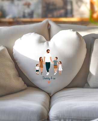 Heart cushion Dad and us personalized - Gifts for Dad