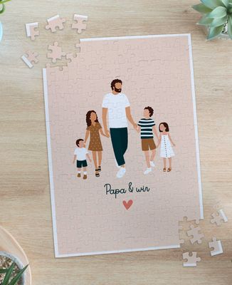 Puzzle Papa und wir personalisiert - Papa-Geschenke