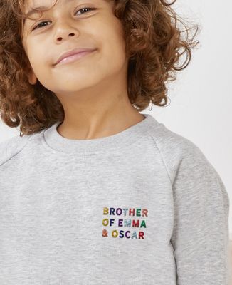 Children's sweatshirt Embroidered multicolored first-name brothers - Brother's gifts